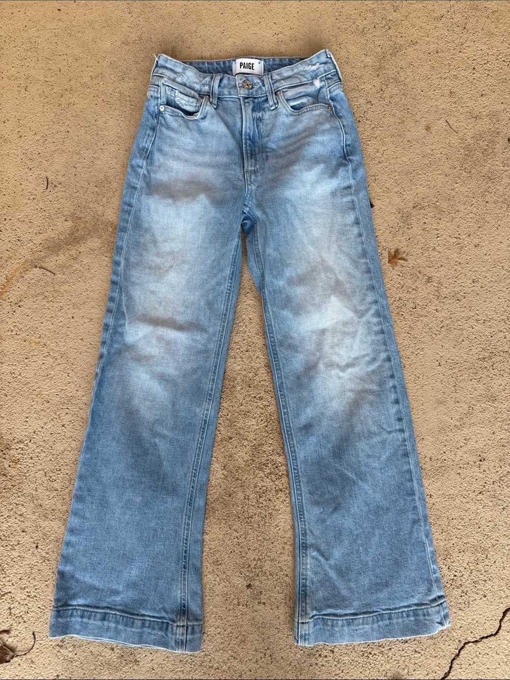PAIGE Leenah Light Blue Wide-Leg Jeans size 23